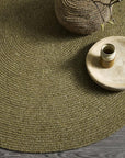 Tairua Round Rug Small - Moss Green
