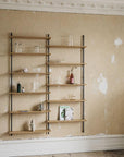 Moebe Wall Double Bay Tall Shelving System - Oak A