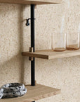 Moebe Wall Double Bay Tall Shelving System - Oak A