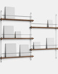 Moebe Magazine Double Bay Shelving System - Walnut B