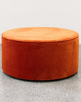 Ghost Large Round Ottoman in theodora paprika