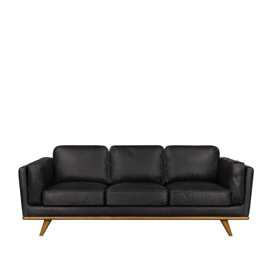 Aria Leather 3 Seat Sofa - Matisse Black