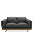 Aria Leather 2 Seat Sofa - Matisse Black