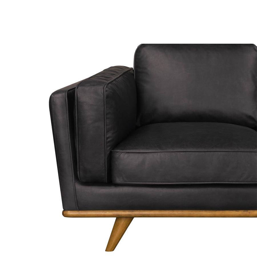 Aria Leather 3 Seat Sofa - Matisse Black