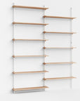 Moebe Wall Double Bay Tall Shelving System - Oak B