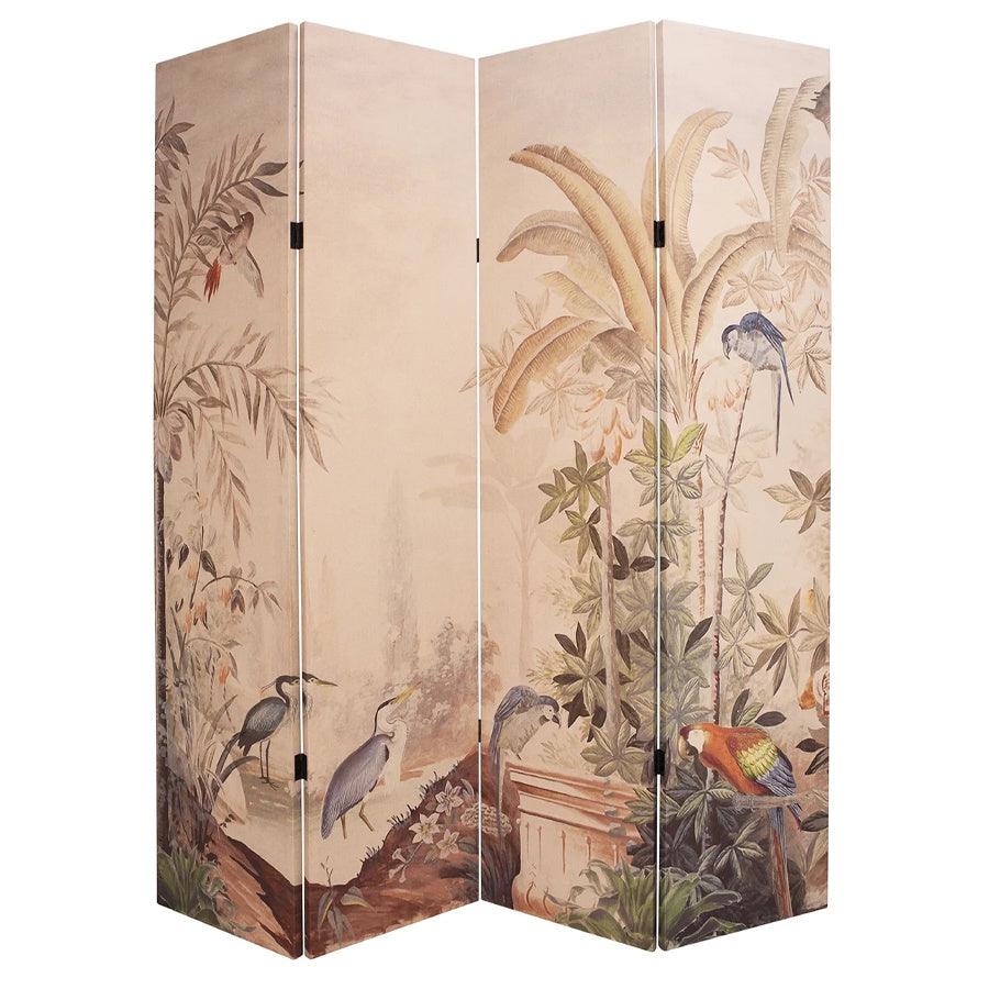 Parrot &amp; Crane Screen Wall