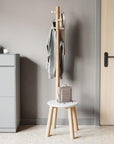 Umbra Pillar Stool Coat Stand - White/Oak