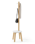 Umbra Pillar Stool Coat Stand - White/Oak