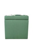Storage ottoman in tropical palm and nassau forest