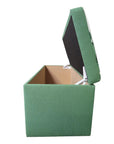 Storage ottoman in tropical palm and nassau forest