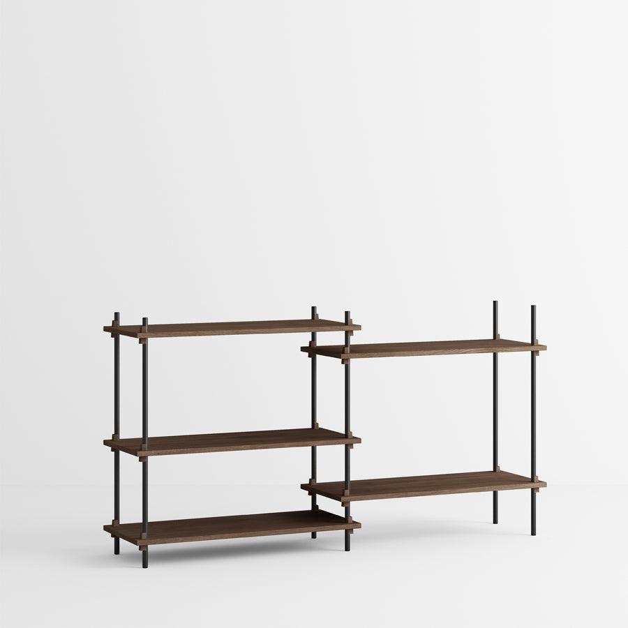 Moebe Shelving System - Low Walnut
