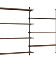 Moebe Wall Double Bay Shelving System-Walnut