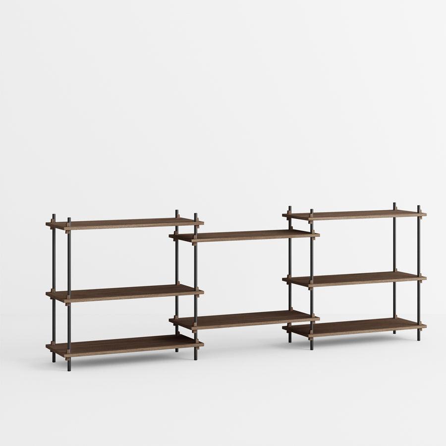 Moebe Shelving System - Low Walnut