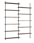 Moebe Wall Tall Shelving System Walnut