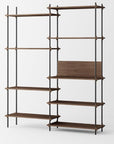 Moebe Shelving System Tall Double Bay - Walnut