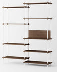 Moebe Shelving System Tall Double Bay- Walnut