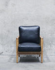 Yukon leather armchair in black/natural