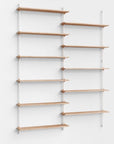 Moebe Wall Double Bay Tall Shelving System - Oak B
