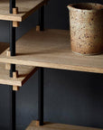 Moebe shelving oak tall system detail