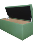 Storage ottoman in tropical palm and nassau forest