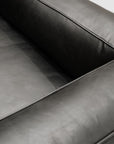Italian leather sofa in onyx