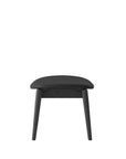 Alta footstool in black and black leather