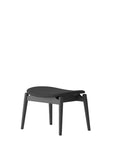 Alta footstool in black and black leather
