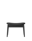 Alta footstool in black and black leather