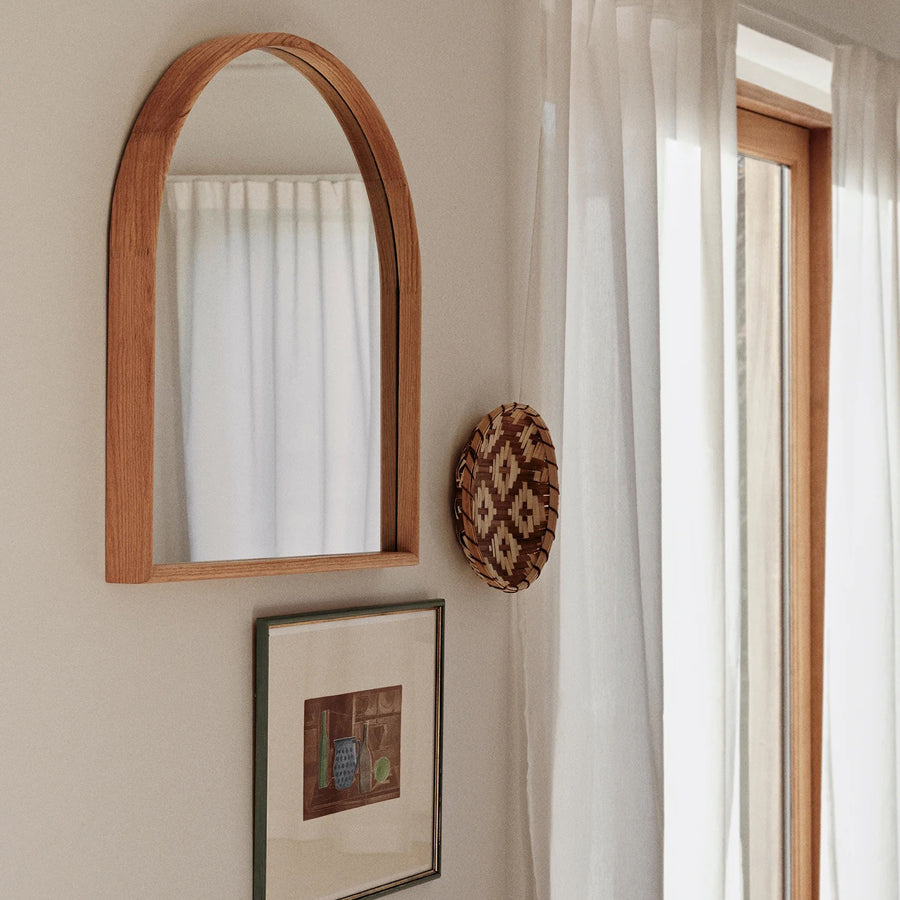 Alva half mirror in natural oak