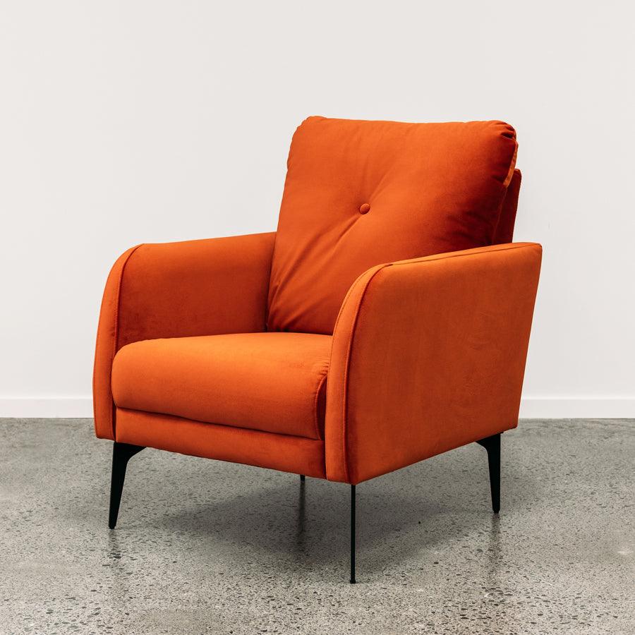 Lucy armchair in blood orange