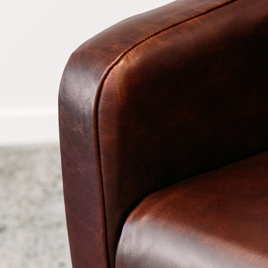 Wedgewood leather armchair in monarch auburn