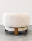 Caleb armchair in cream polyester velvet