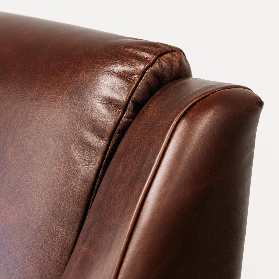 Wedgewood leather armchair in monarch auburn