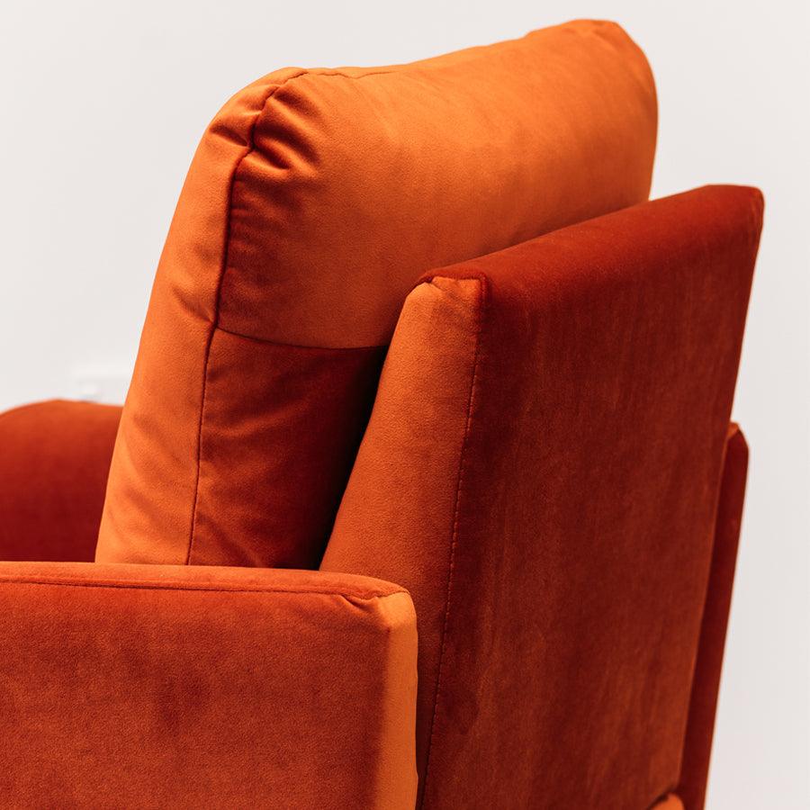 Lucy armchair in blood orange