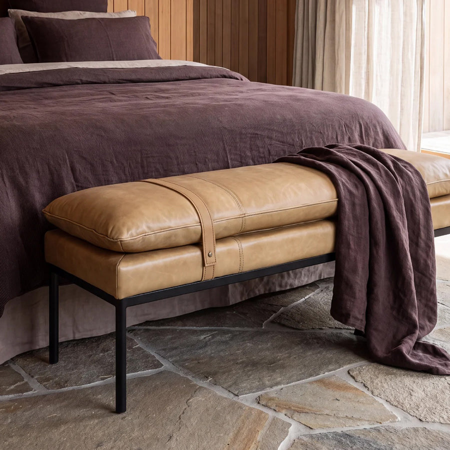 Baxter Bench Seat | Tan Leather