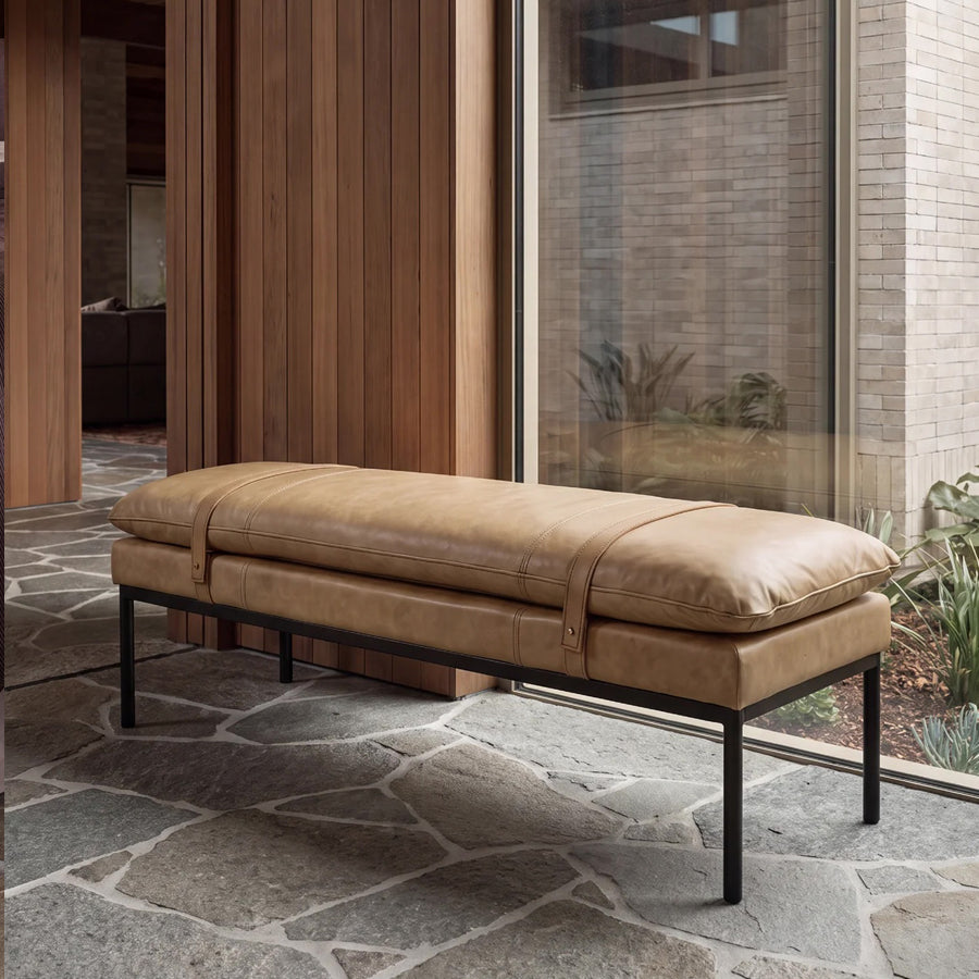 Baxter Bench Seat | Tan Leather
