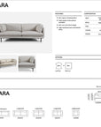 Clara 3 seat sofa in olive fabric