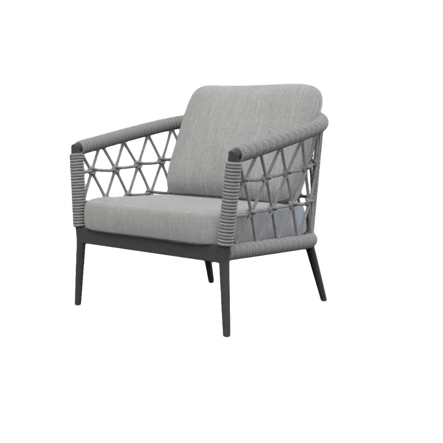 Canaria outdoor armchair | Silver and charcoal