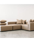 Vito modular 3 piece sofa and ottoman in octavius mocha