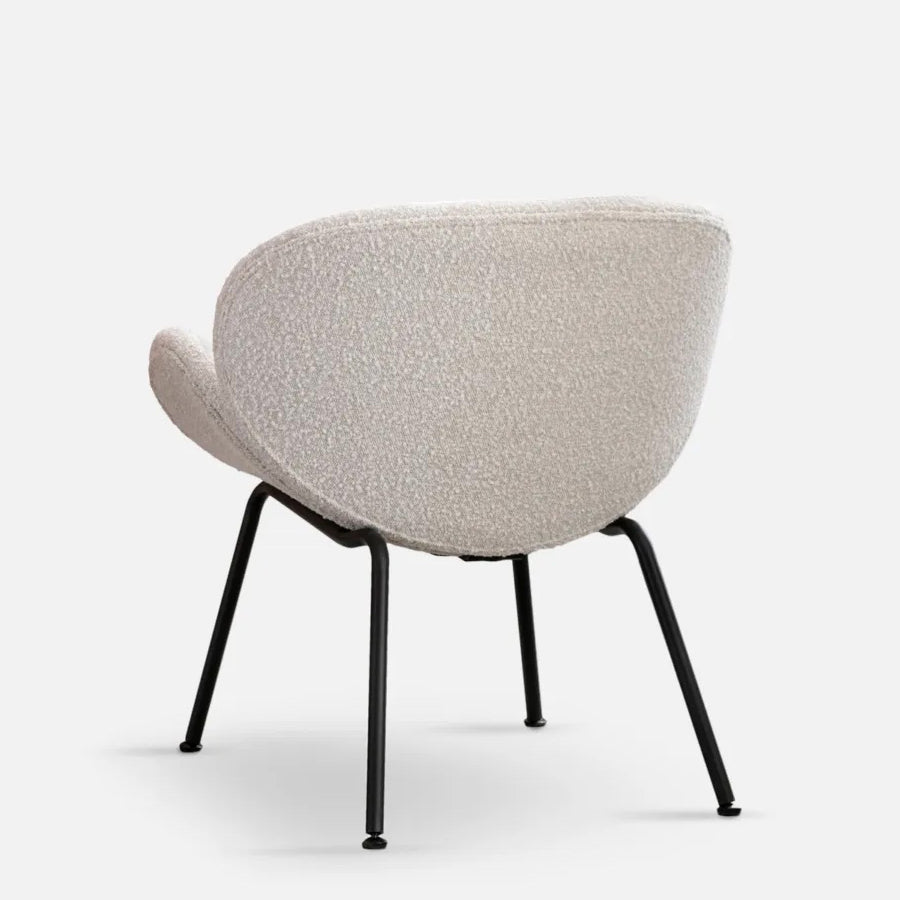 Duo armchair in eggshell boucle