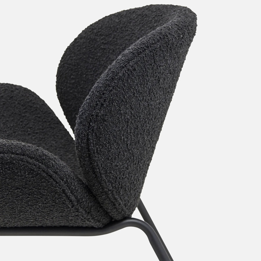 Duo armchair in black boucle