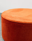 Ghost Large Round Ottoman in theodora paprika
