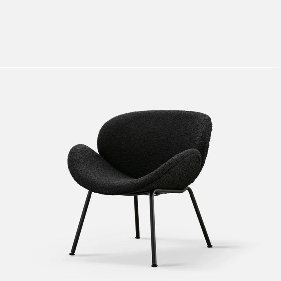 Duo armchair in black boucle