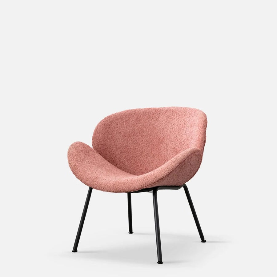 Duo armchair in coral boucle