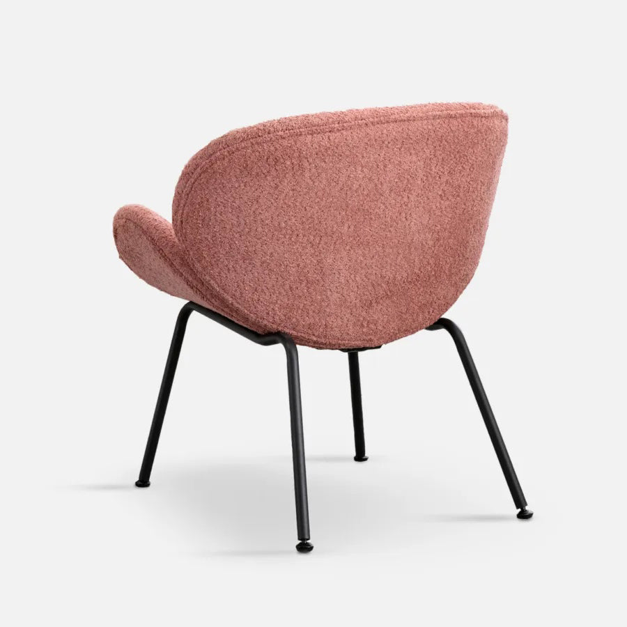 Duo armchair in coral boucle
