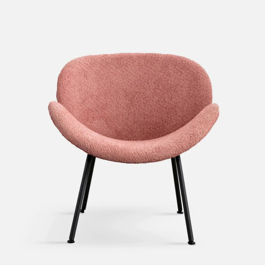 Duo armchair in coral boucle
