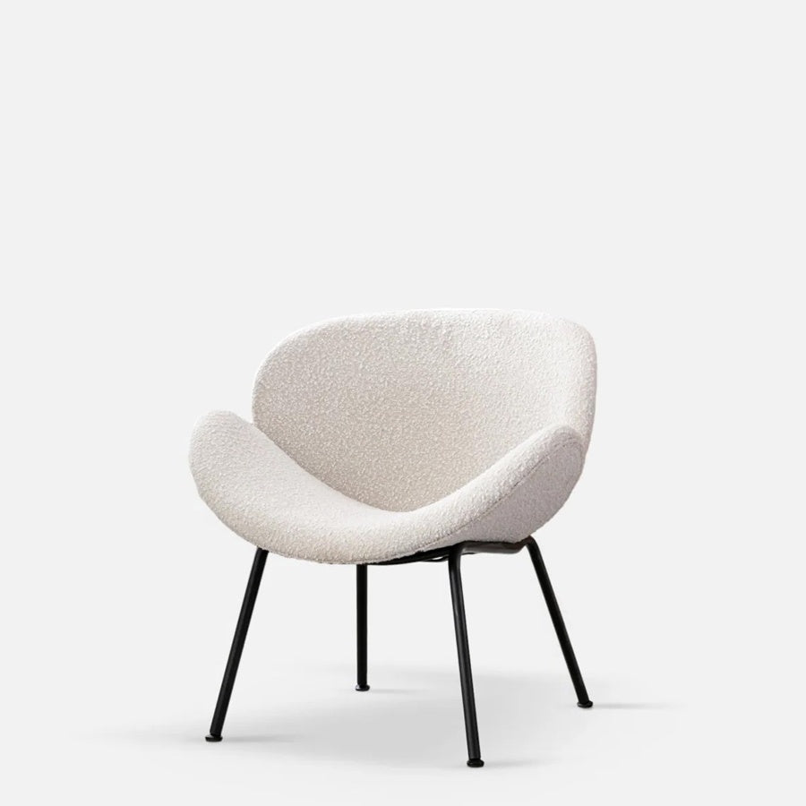 Duo armchair in eggshell boucle
