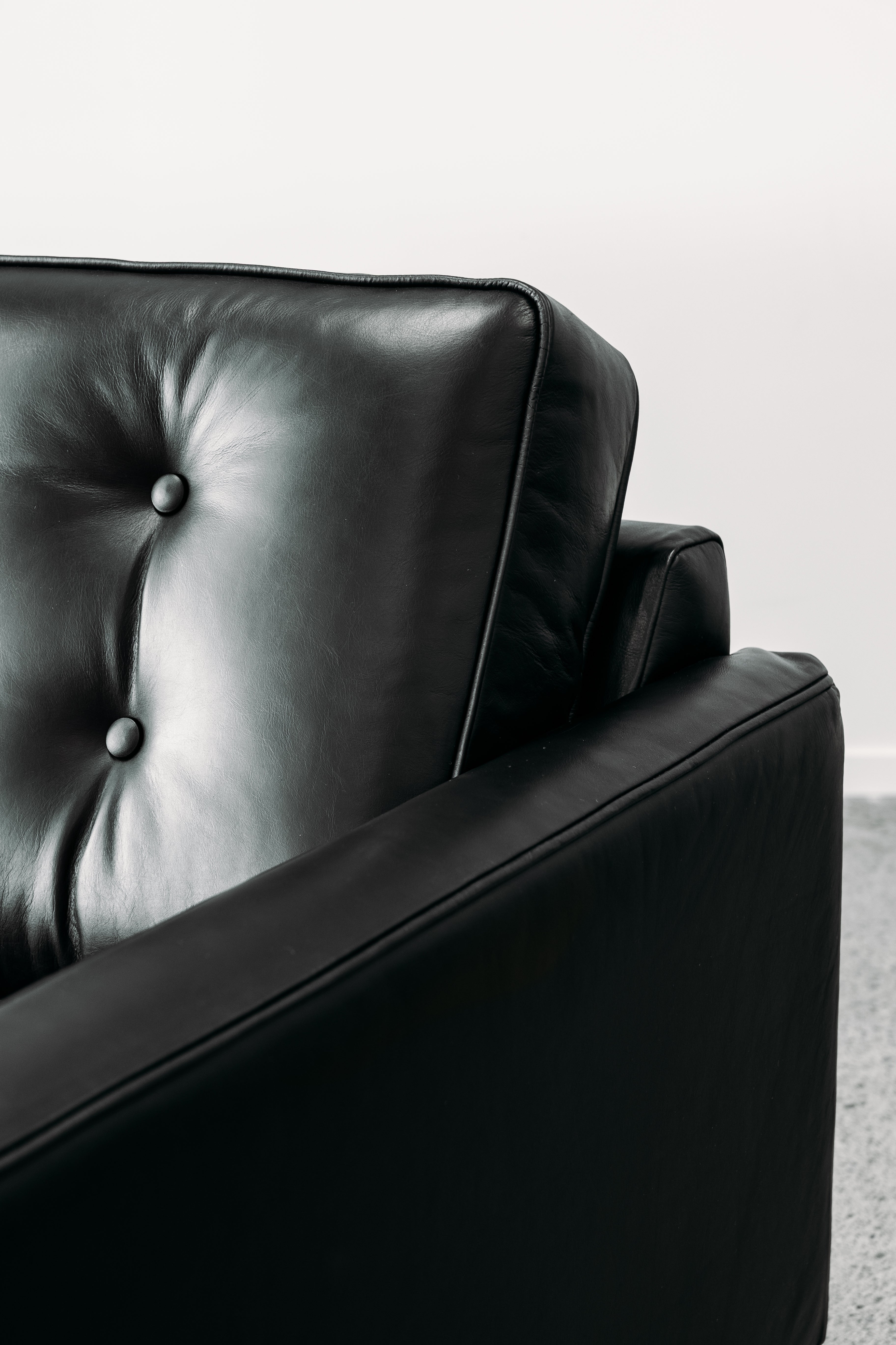 Chanel black leather sofa |Stacks |Wellington – Stacks Furniture Store