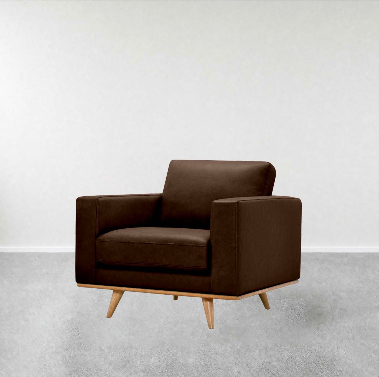 Fiord Armchair | Brown Leather