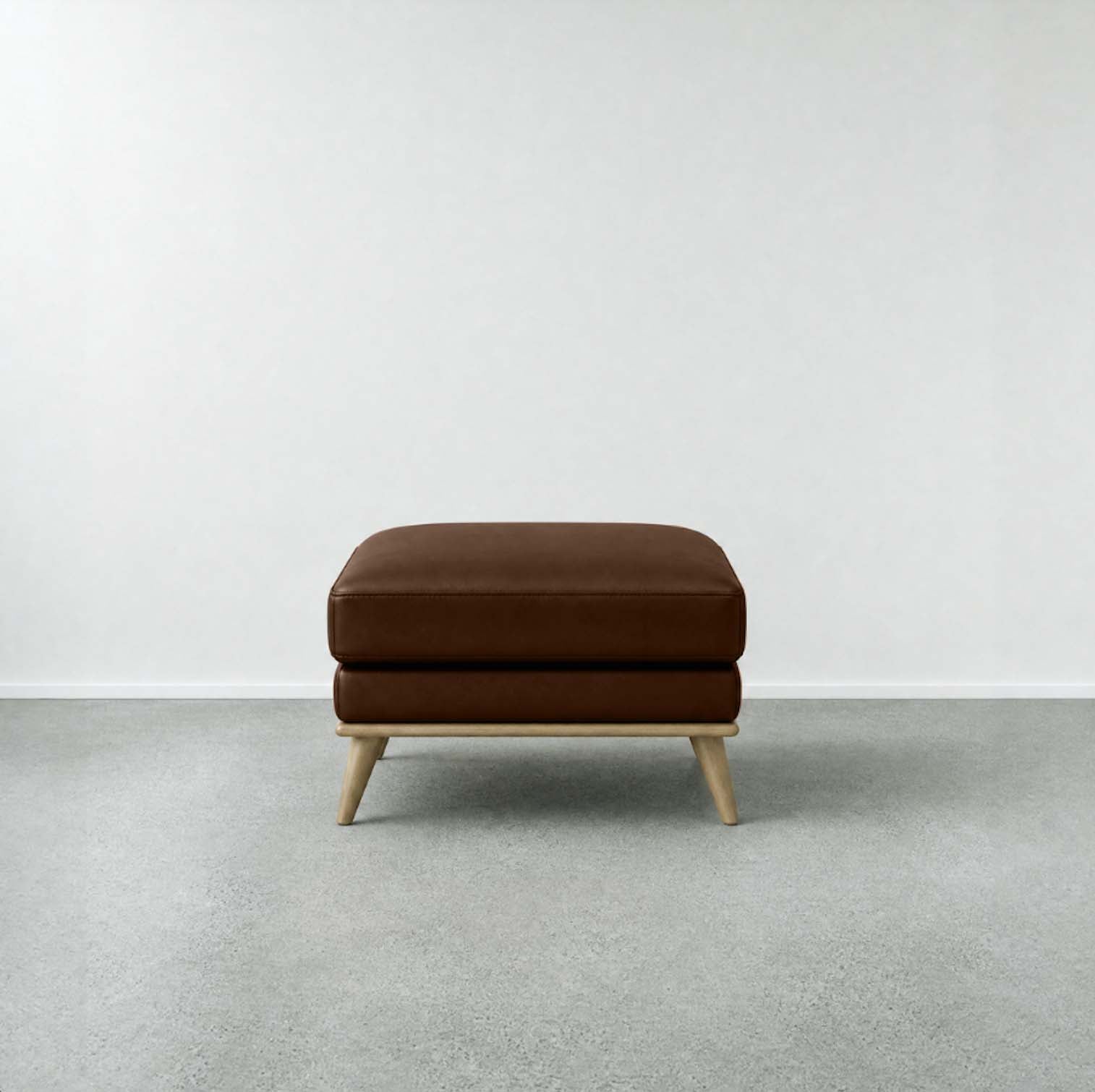 Fiord ottoman Brown leather